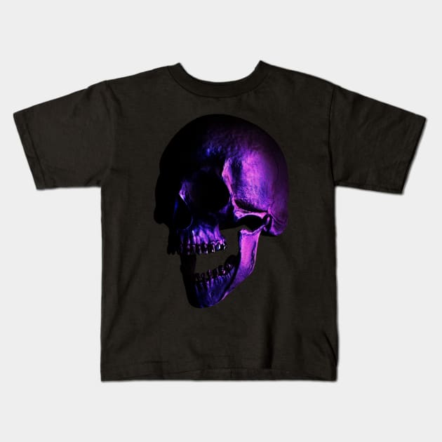 Purple Skull Kids T-Shirt by ddtk